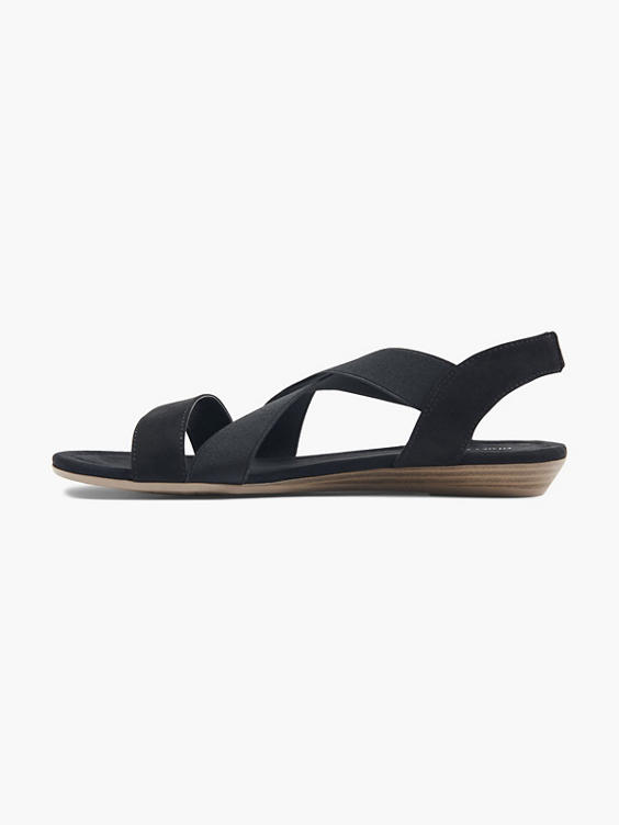 Black Elasticated Strappy Sandals