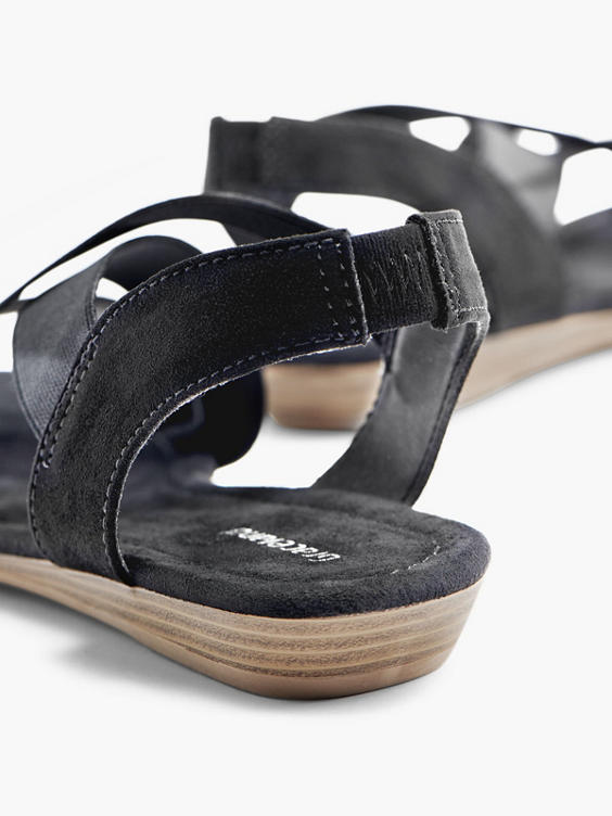 Black Elasticated Strappy Sandals