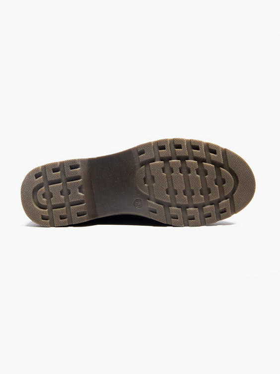 Ladies Black Chunky Patent Tassel Loafers