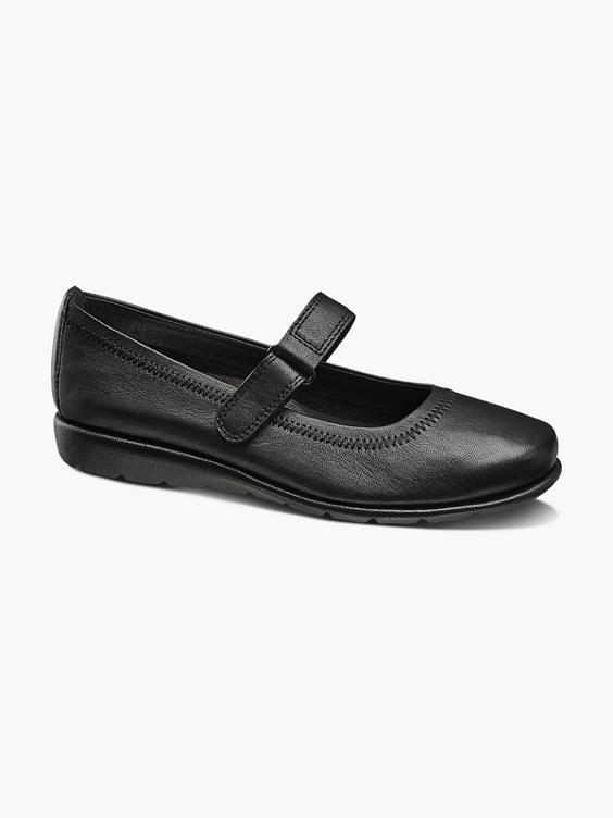 Black Comfort Touch Fasten Bar Shoes