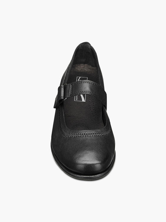 Black Comfort Touch Fasten Bar Shoes