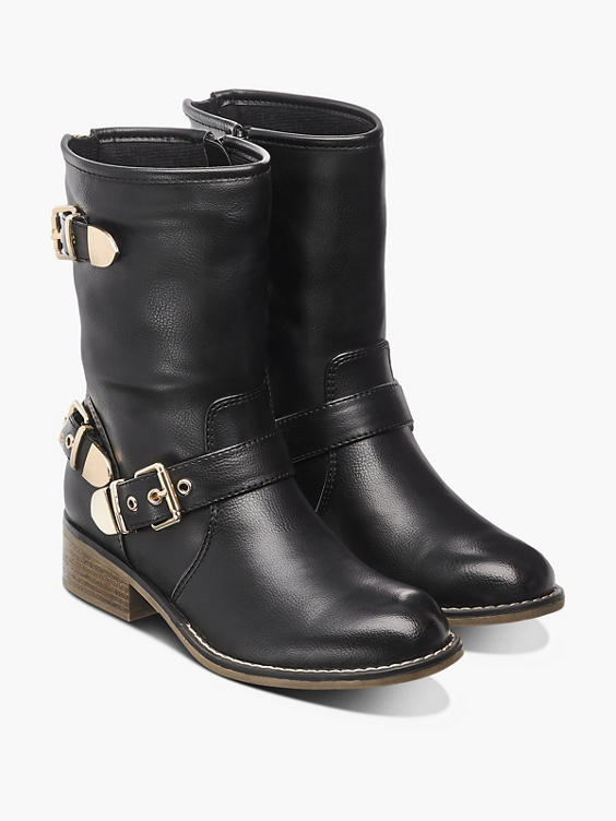 Biker Boots Mit Goldenen Schnallen Graceland) Boots In Schwarz - Main Image