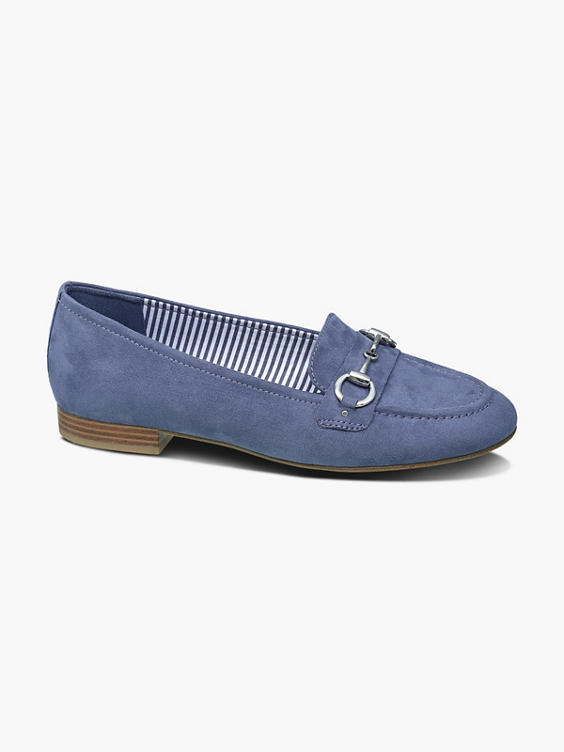 Blue Silver Bar Loafers