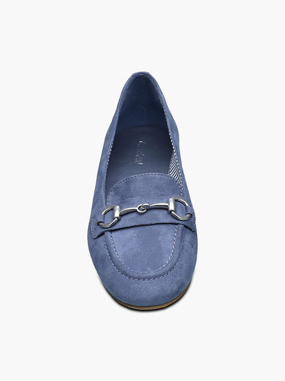 Blue Silver Bar Loafers