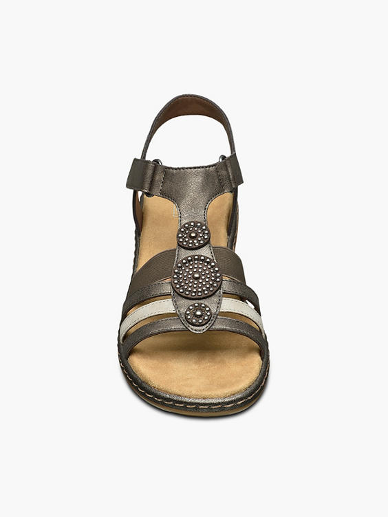 Taupe Gem Detail Sandals