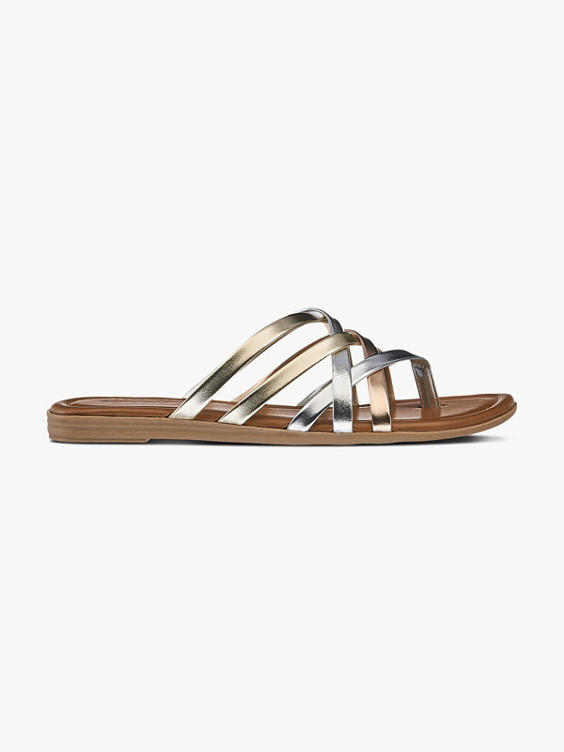 (Graceland) Metallic Toe Post Sandals in Silver | DEICHMANN