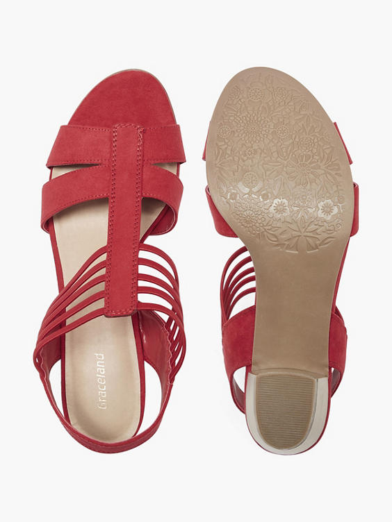 Rode sandaal elastiek