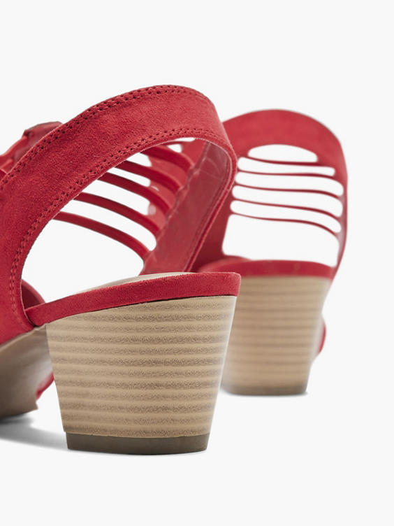 Rode sandaal elastisch