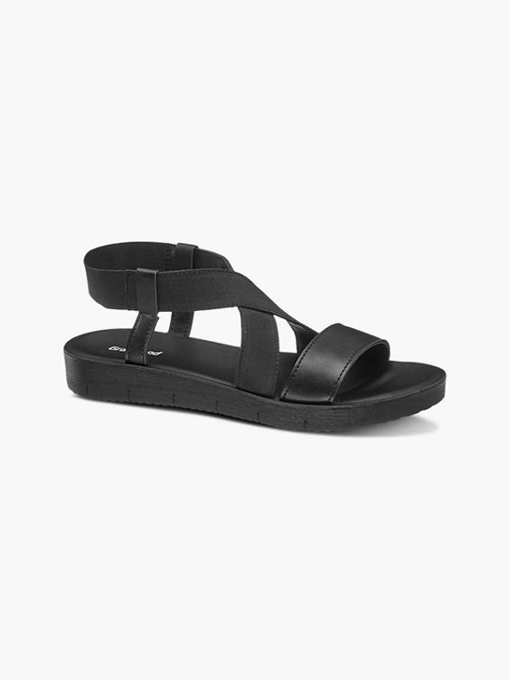 (Graceland) Black Elasticated Sandals in Black | DEICHMANN