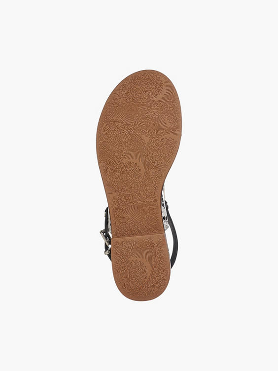 Silver Snake Metal Detail Sandals
