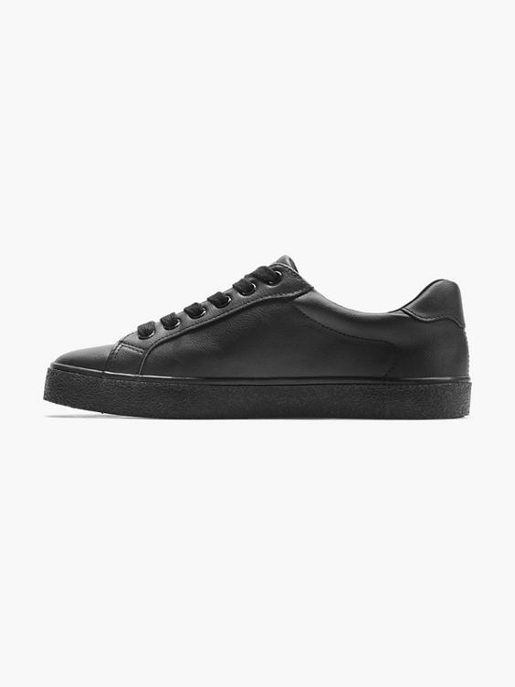 Ladies Black Lace Up Trainers