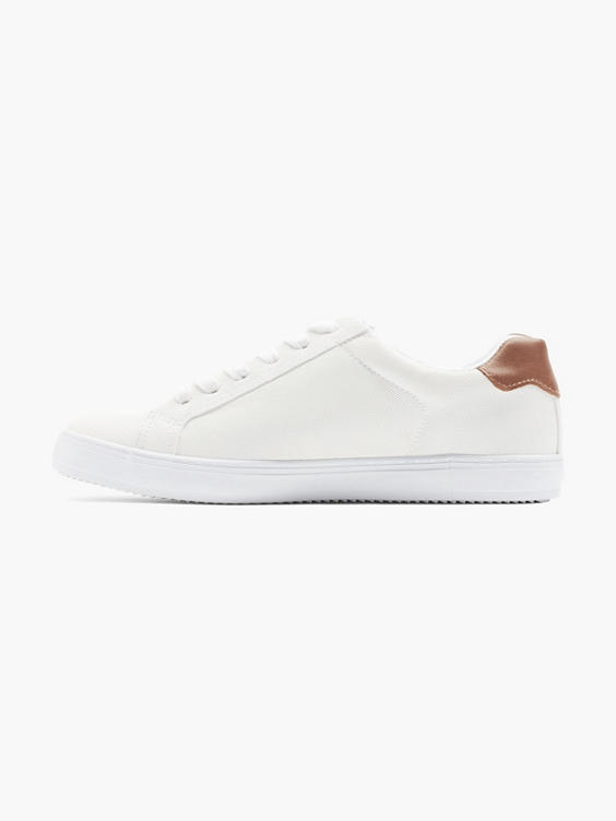 (Graceland) White Lace Up Trainers with Zip Detail in White | DEICHMANN