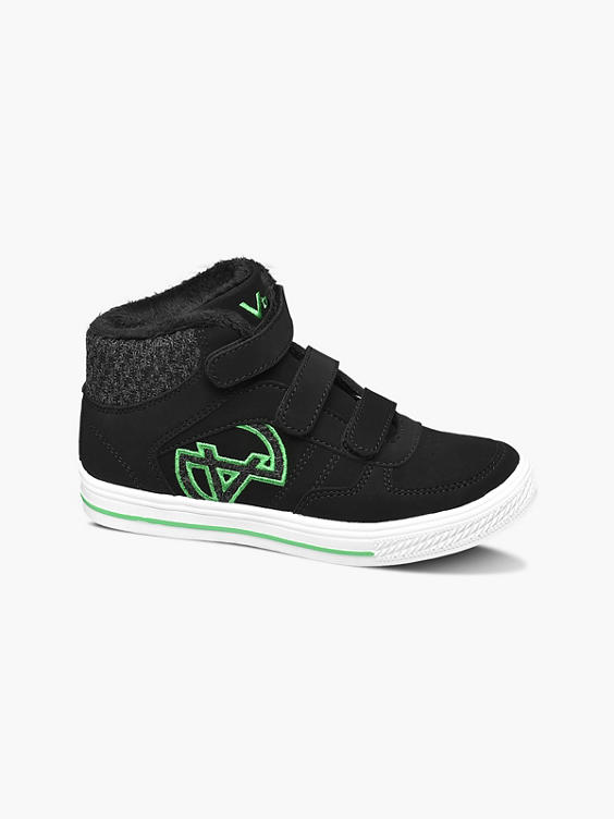 Junior Boys VTY Black High-Top Touch Strap Trainers