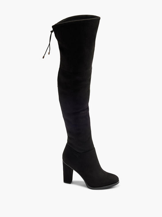 Black Block Heeled Long Leg Boot