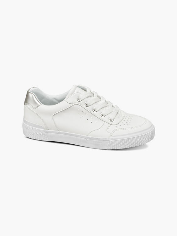 White Lace Up Casual Trainers