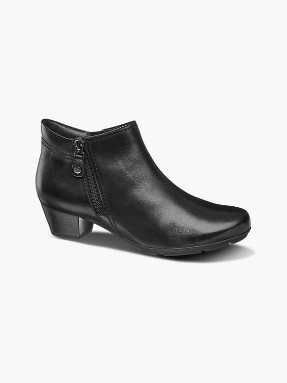 Black Leather Comfort Ankle Boots