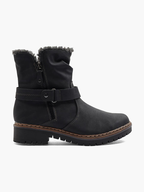 Black Warm Lined Comfort Boots