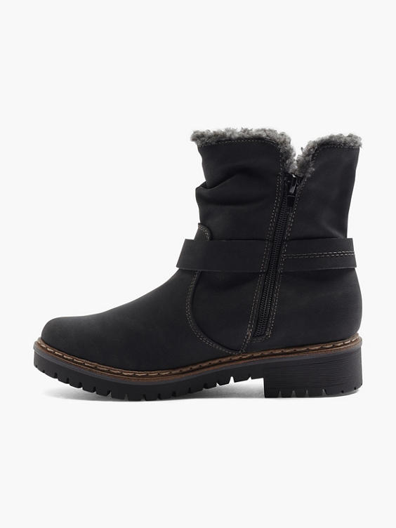 Black Warm Lined Comfort Boots