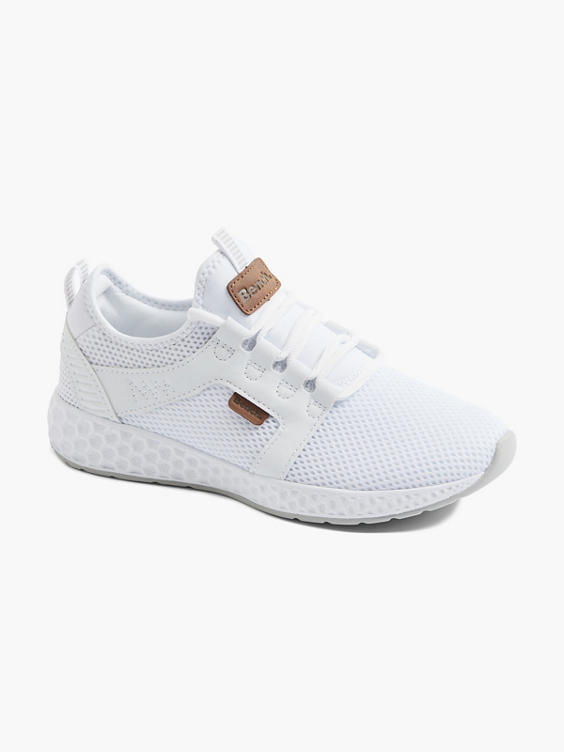 Ladies White Lightweight Bench Lace Up Trainers