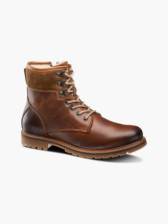 Mens AM Shoe Leather Brown Lace-up Boots