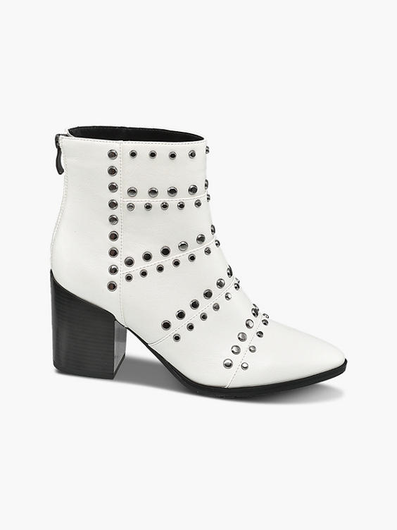 Rita Ora Star Collection White Studded Heeled Ankle Boots
