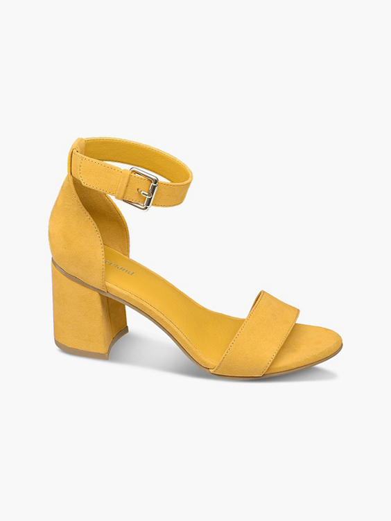Yellow Block Heeled Sandals