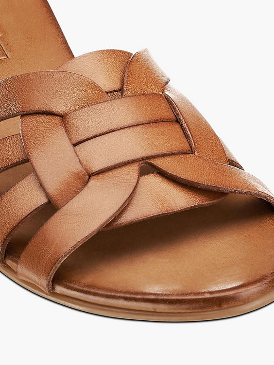 Tan Leather Mule Sandals
