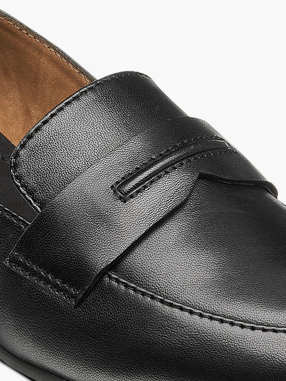 Black Smooth Leather Loafers