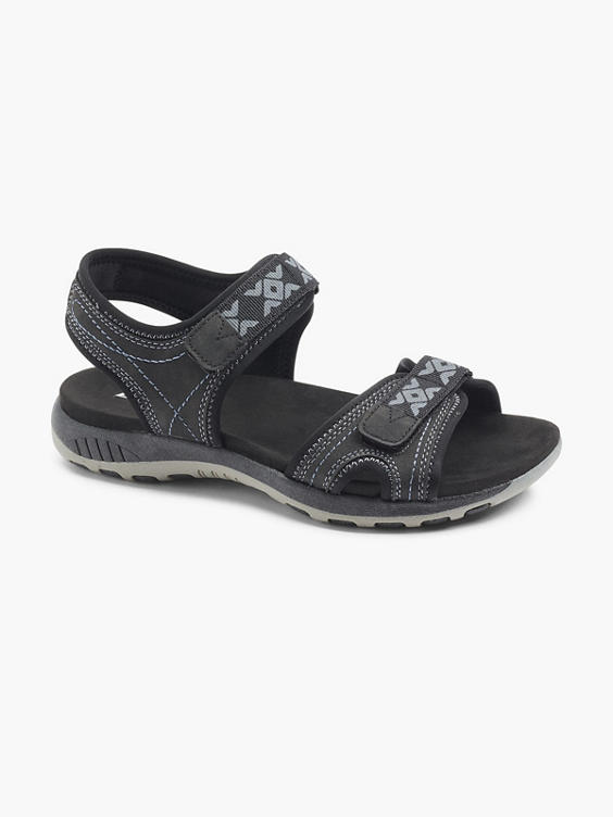 Black Sporty Walking Sandals