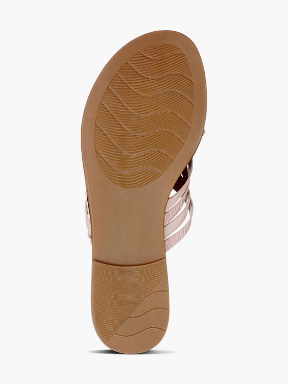 Ladies Light Pink Snake Mule Sandals