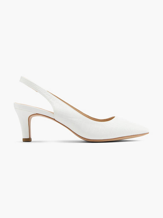 Witte slingback pump crocoprint
