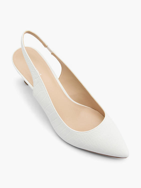 Witte slingback pump crocoprint