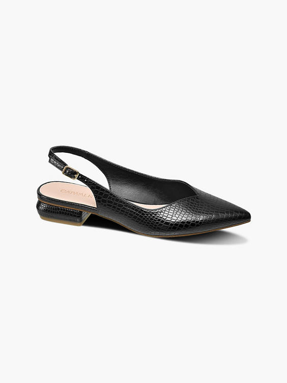 Black Slingback Pointed Loafers