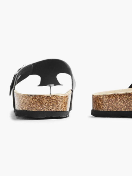 Ladies Graceland Toe Post Footbed Black Sandals