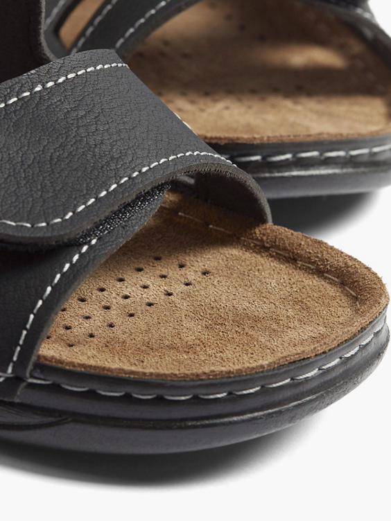 Mens Memphis One Black Twin Strap Footbed