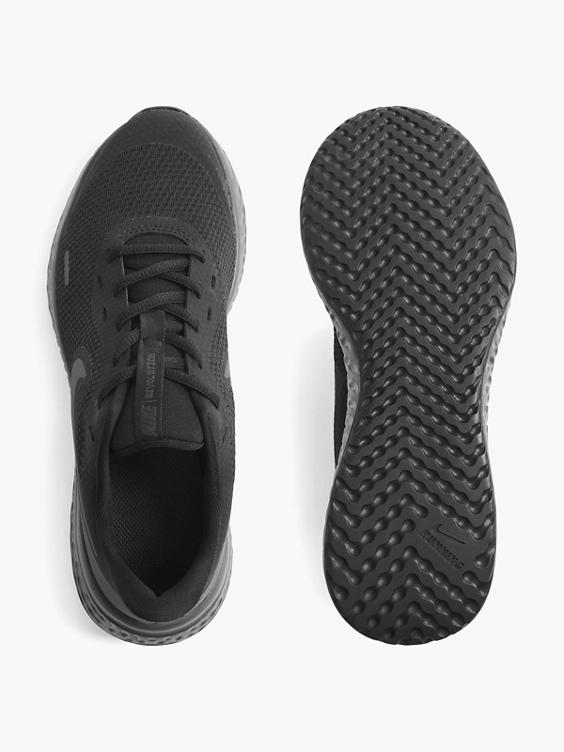 Teen Boys Nike Revolution 5 Black Lace-up Trainers