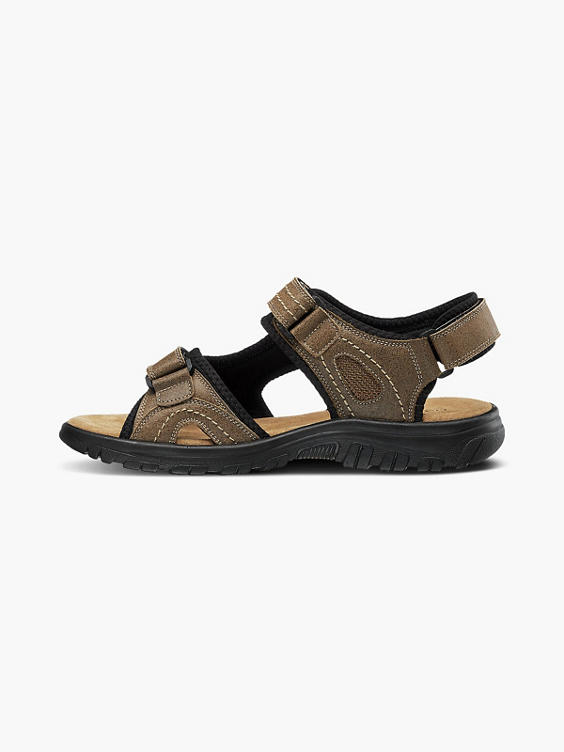 (Claudio Conti) Mens Leather 3 Strap Sandals in Brown | DEICHMANN