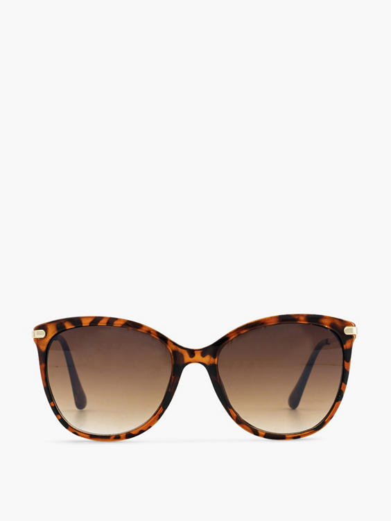 Bruine zonnebril met panterprint