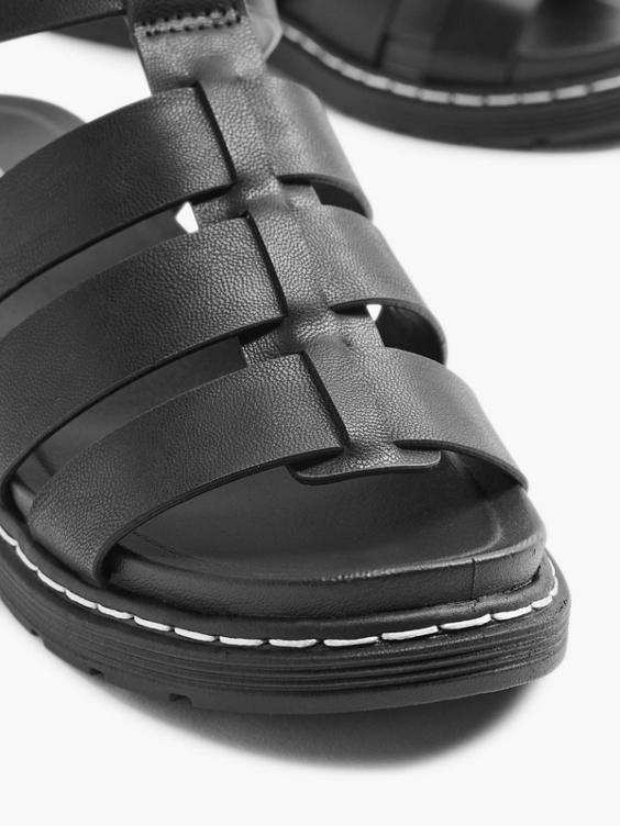 Ladies Black Chunky Gladiator Sandals
