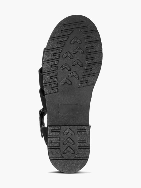 Ladies Black Chunky Gladiator Sandals