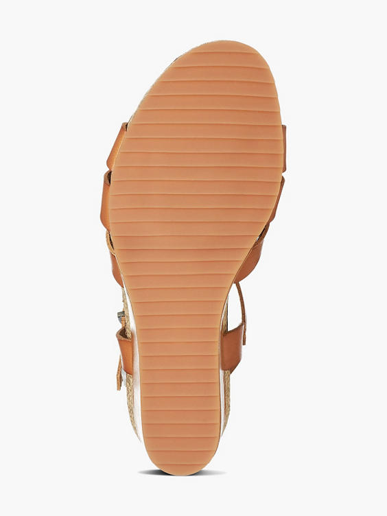 Bruine sandalette sleehak