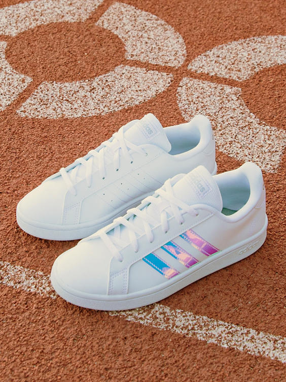 Ladies Adidas Grand Court Base White Lace-up Trainers