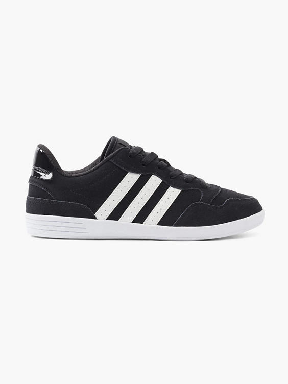 Ladies Adidas VL Hoops Low Black Lace-up Trainers in Black | DEICHMANN