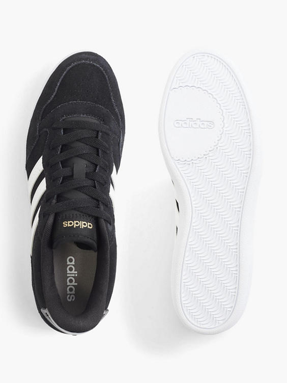 adidas) Ladies VL Hoops Low Black Lace-up Trainers in Black DEICHMANN