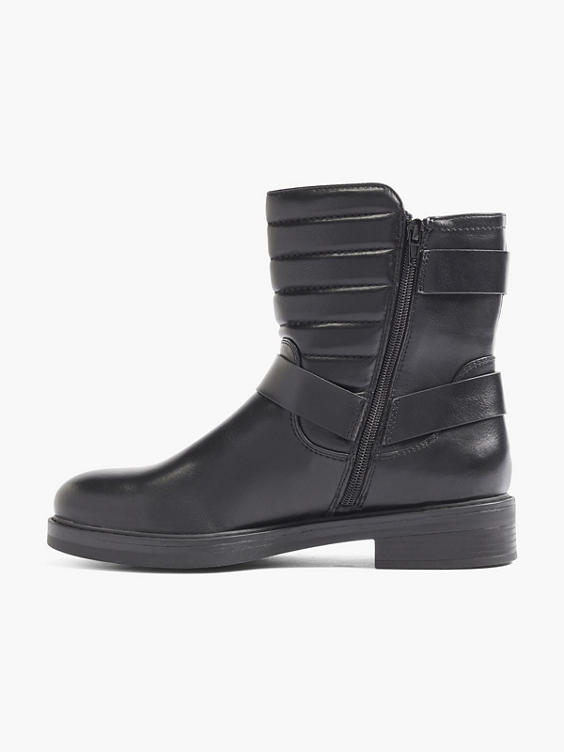 Black Quilted Ankle Boots