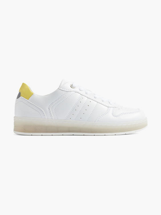 Ladies White Lace-up Trainers
