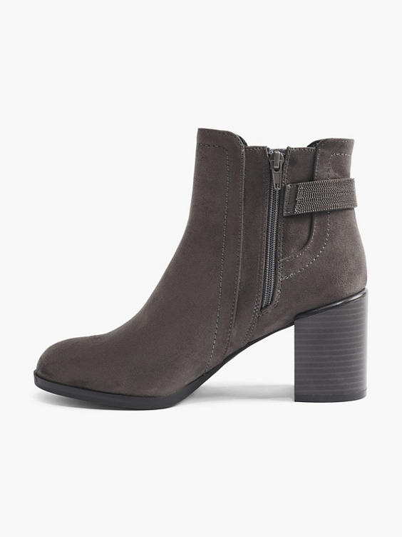Grey Heeled Ankle Boots
