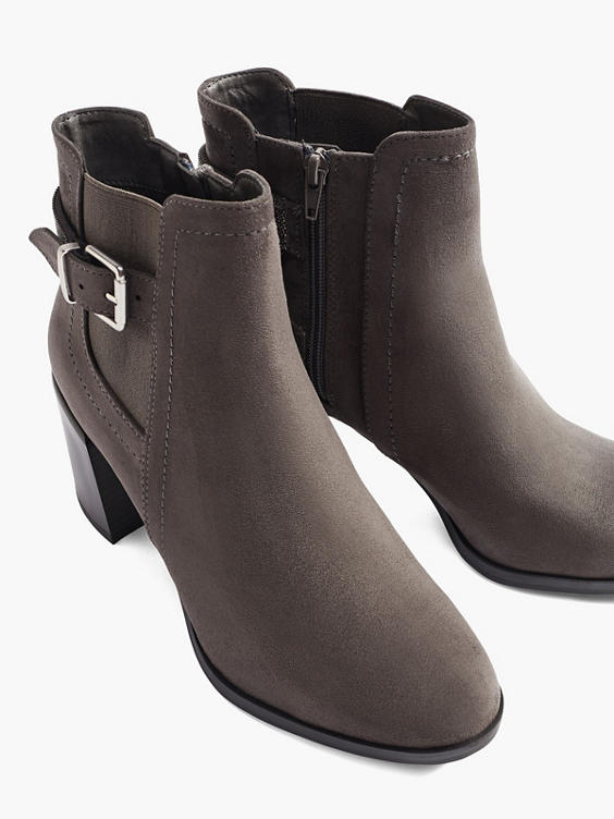 Grey Heeled Ankle Boots