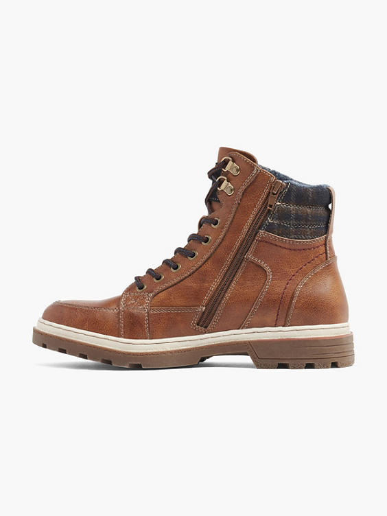 Mens Venice Casual Tan Warm Lined Lace-up Boots