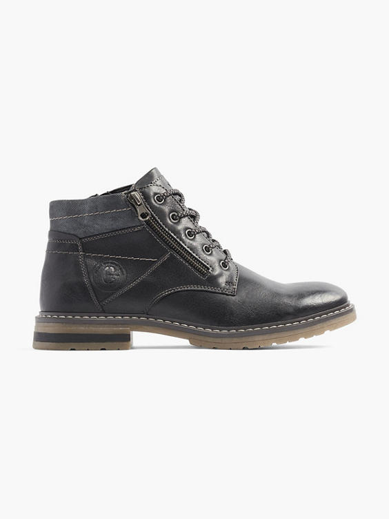 Mens Venice Black Casual Lace-up Boots